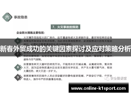 新春外贸成功的关键因素探讨及应对策略分析